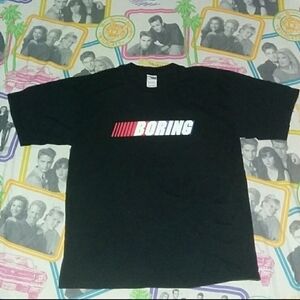 Busted Tees Men's XXL 2X T-Shirt Black Nascar Boring Funny Humor Joke Gag Gift